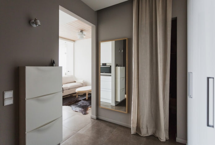 arch in the interior of the hallway in a modern style