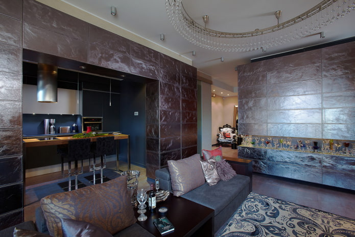 arch with tiles in the interior of the living room arch with tiles in the interior of the living room