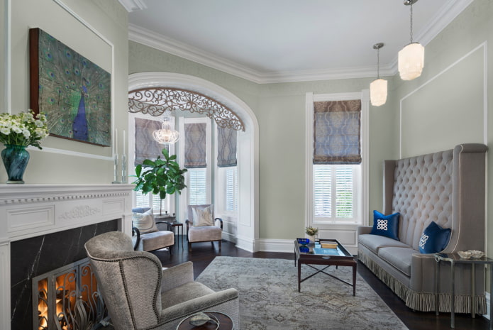 corner arch in the interior of the living room corner arch in the interior of the living room