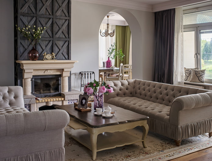 arch with painting in the interior of the living room arch with painting in the interior of the living room