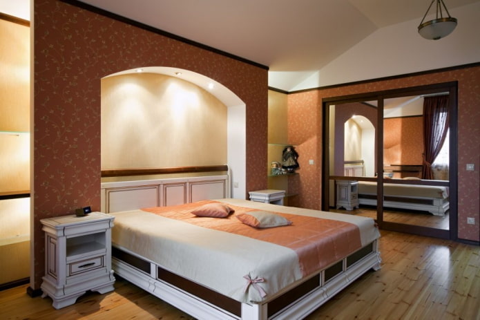 plasterboard arch in the interior of the bedroom plasterboard arch in the interior of the bedroom