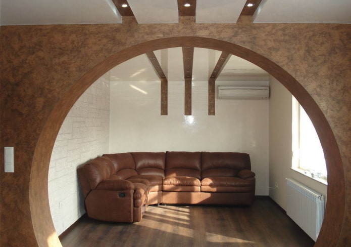 round plasterboard arch in the interior round plasterboard arch in the interior