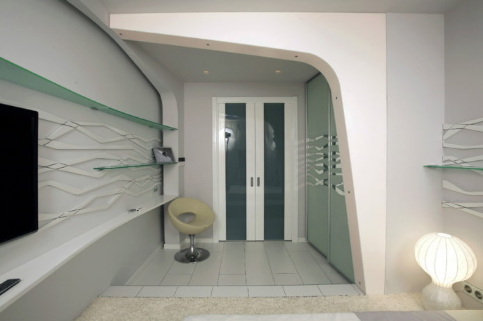 plasterboard arch in high-tech style interior plasterboard arch in high-tech style interior