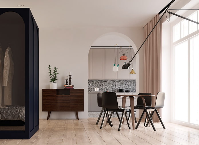 plasterboard arch in the interior in a modern style plasterboard arch in the interior in a modern style