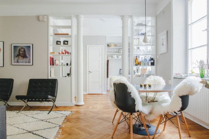 plasterboard arch with shelves in the interior plasterboard arch with shelves in the interior