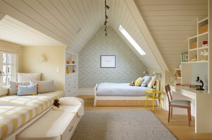 wall decoration in the interior of the attic