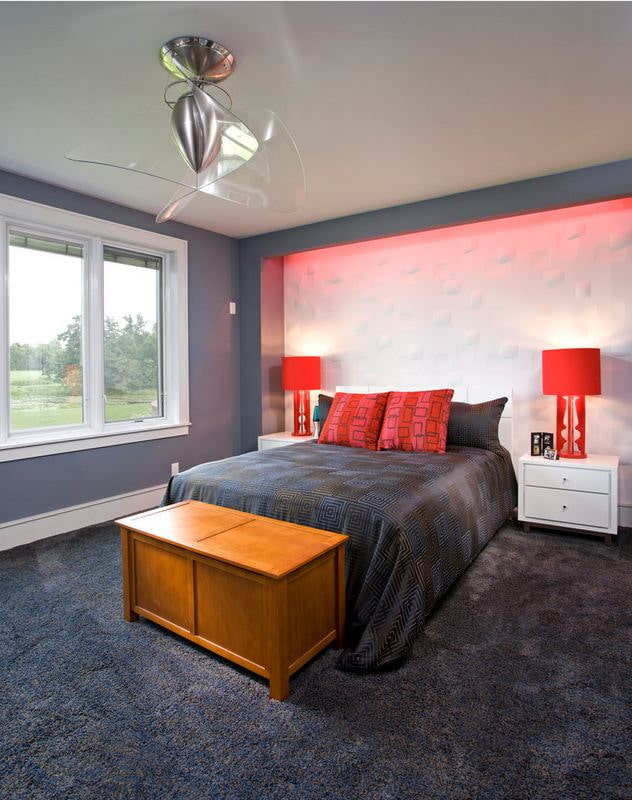 lighting in a niche with a bed in the interior lighting in a niche with a bed in the interior