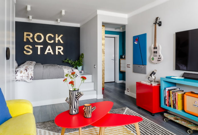 niche with a bed in a studio apartment niche with a bed in a studio apartment