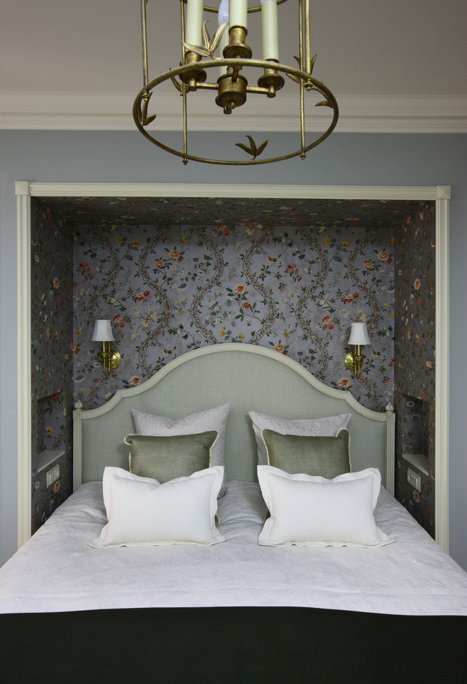 plasterboard niche with a bed in the interior plasterboard niche with a bed in the interior