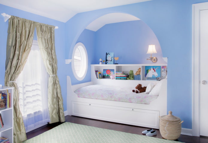 niche with a bed in the interior of the nursery niche with a bed in the interior of the nursery