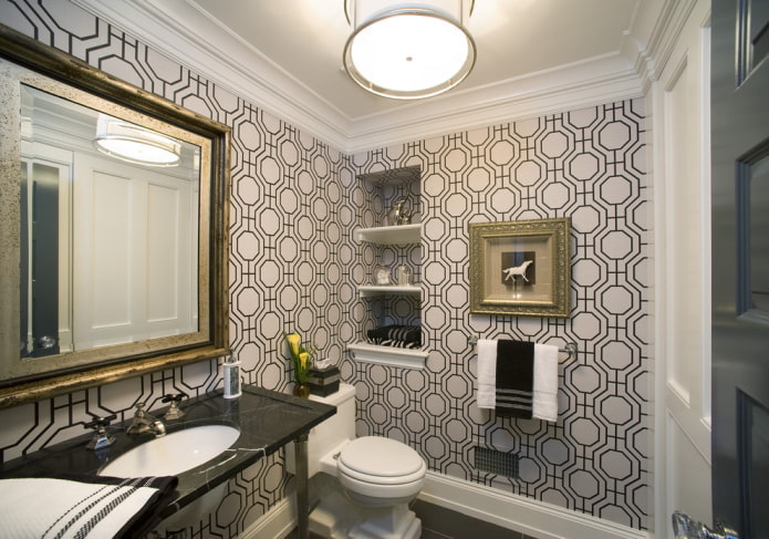 niche in the wall in the interior of the bathroom