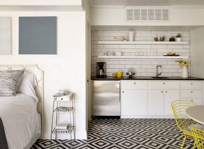 kitchen in a niche in the interior