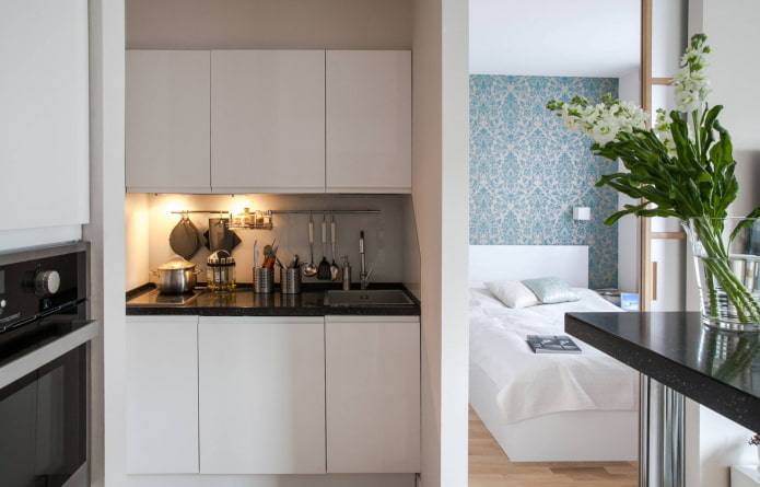 kitchen in a niche in the interior