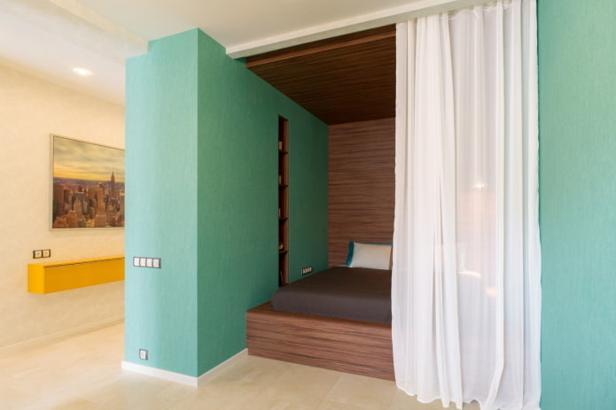 niche separated by a curtain in the interior niche separated by a curtain in the interior