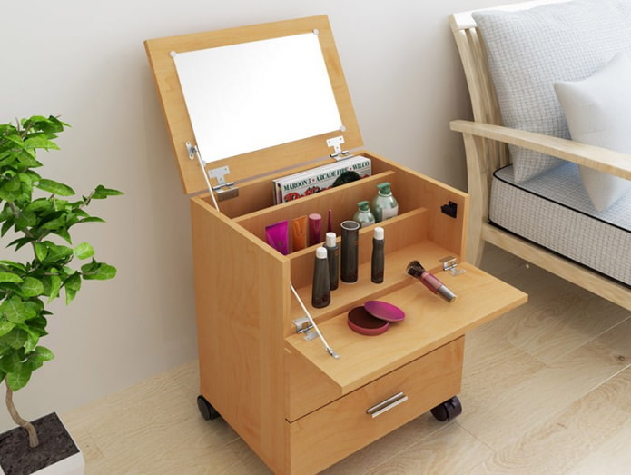 dressing mobile table in the interior dressing mobile table in the interior