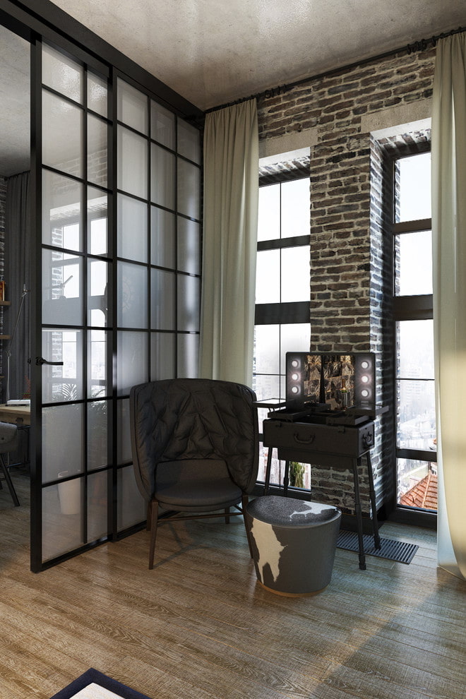 dressing table in the interior in the loft style