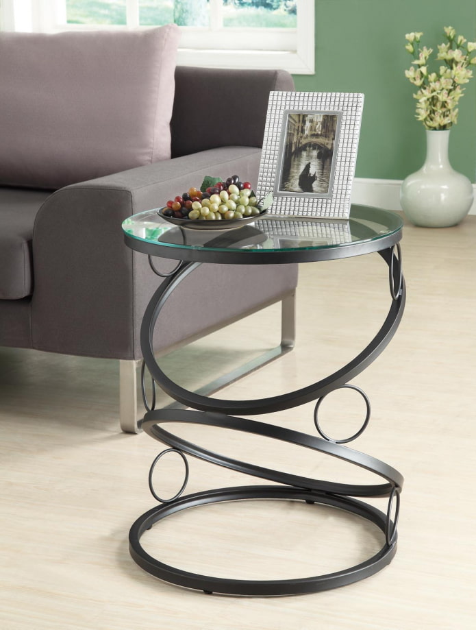 wrought iron round table in the interior forged round table in the interior