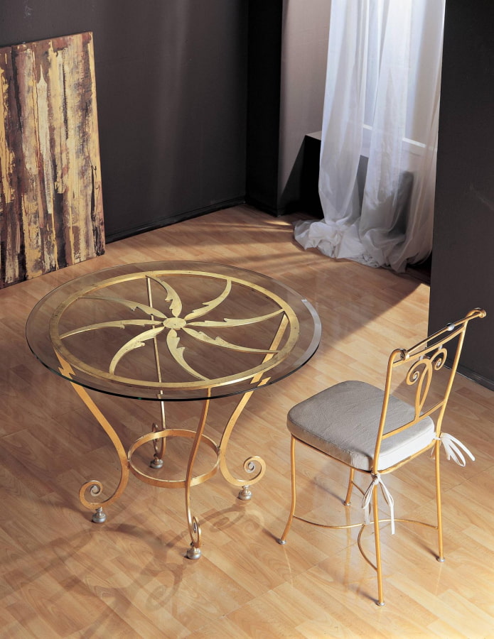 wrought iron round table in the interior forged round table in the interior