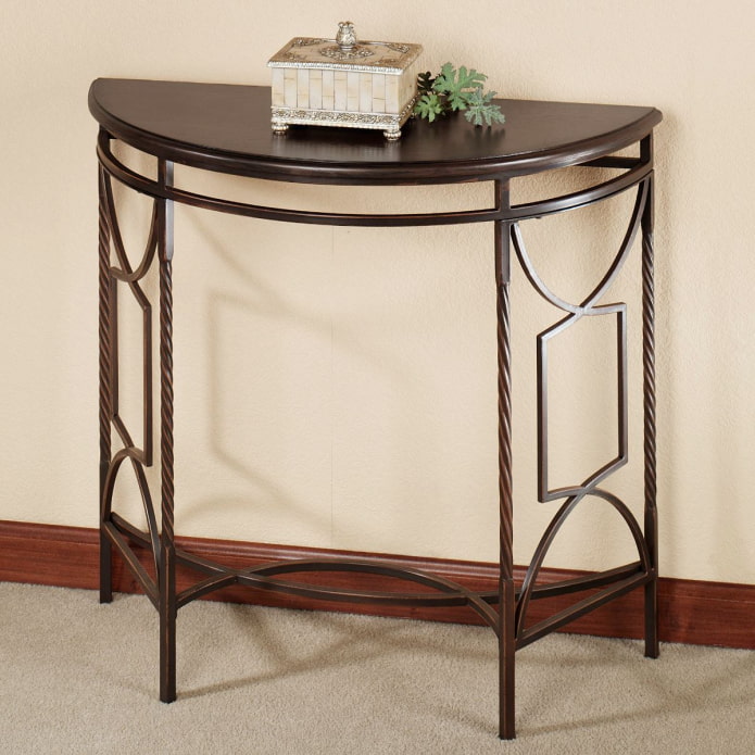 forged semicircular table in the interior forged semicircular table in the interior