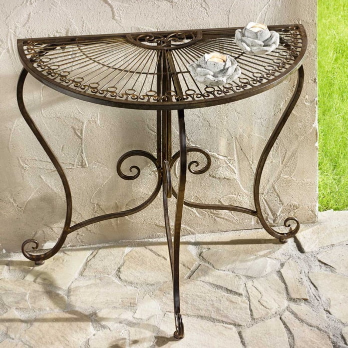 forged semicircular table in the interior forged semicircular table in the interior