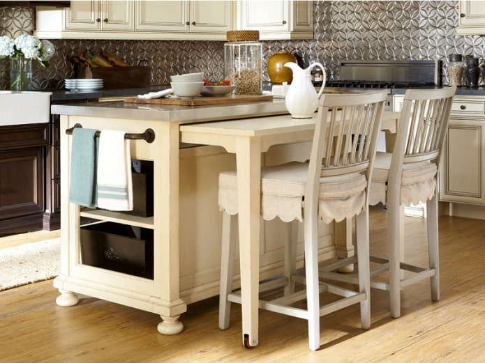 pull-out worktop built into the kitchen island pull-out worktop built into the kitchen island