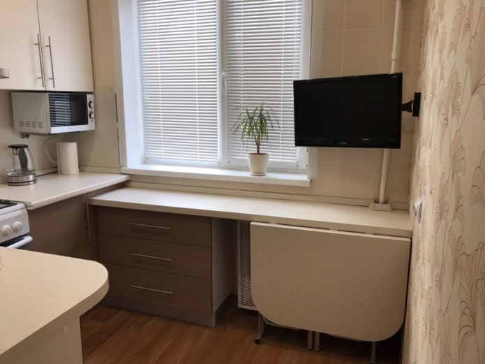 window sill rolling into a folding table in the interior window sill rolling into a folding table in the interior