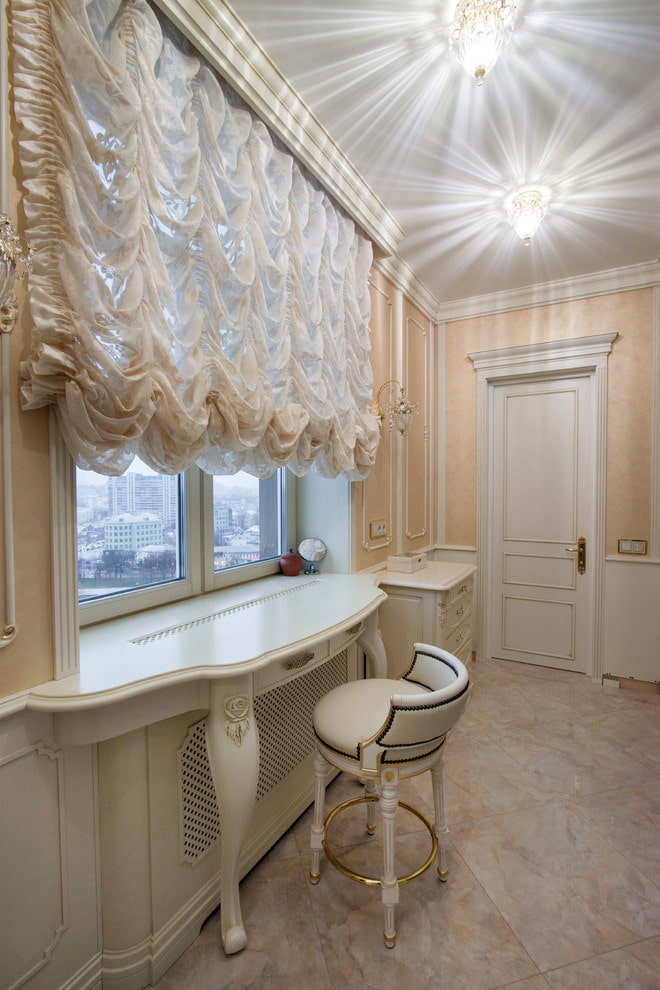 window sill turning into a table in a classic style window sill turning into a table in a classic style