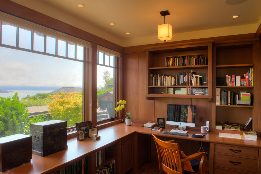 built-in corner computer desk