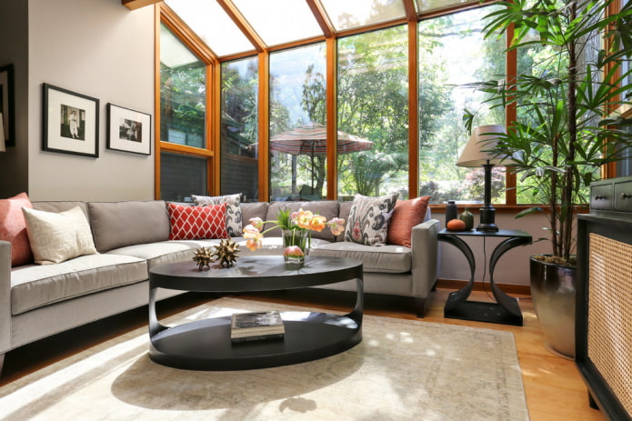 plastic coffee table in the interior