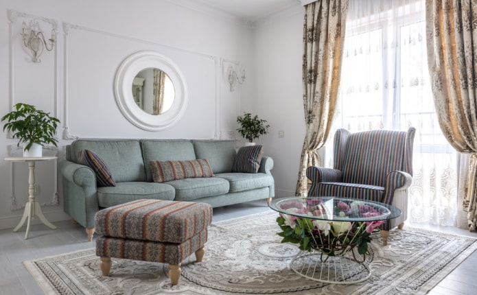 round coffee table in the interior