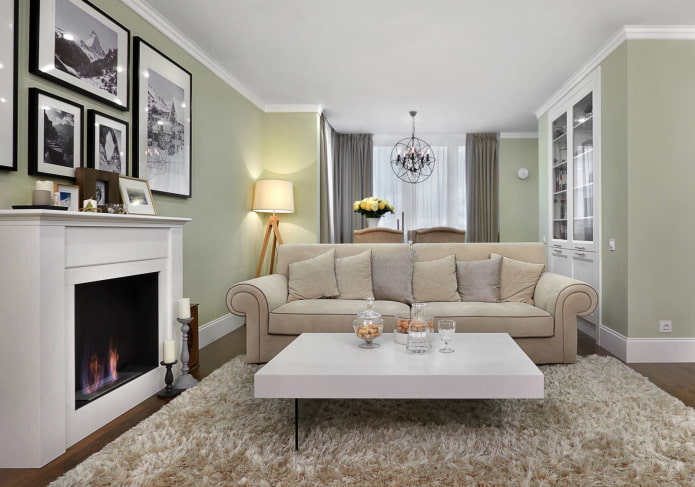 white coffee table in the interior