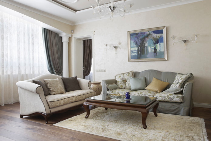 brown coffee table in the interior