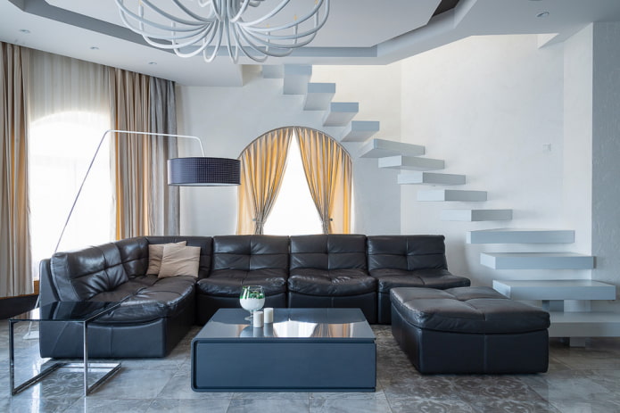 gray coffee table in the interior