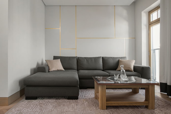 brown coffee table in the interior