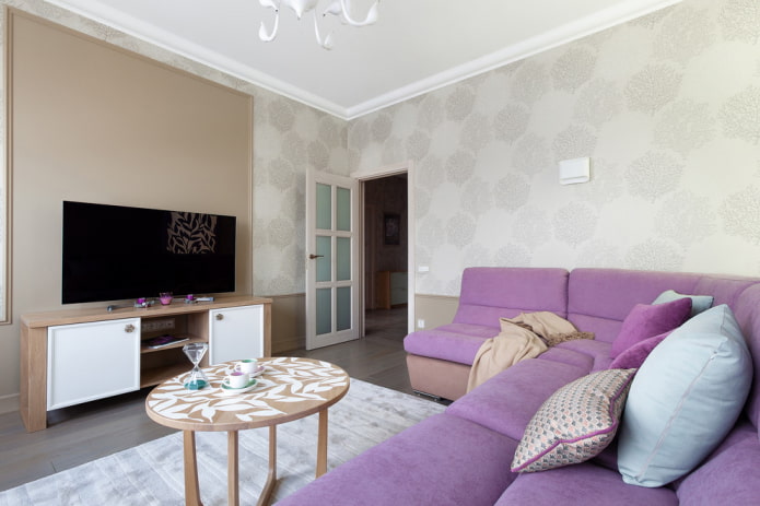 coffee table with drawings in the interior