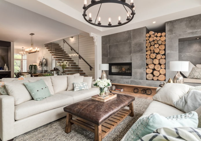 soft coffee table in the interior