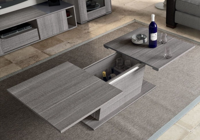 coffee table with bar