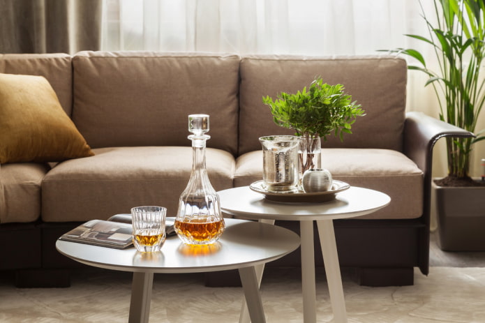 coffee double table in the interior