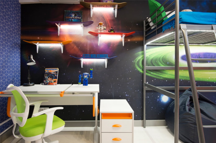 writing table in the interior of the nursery