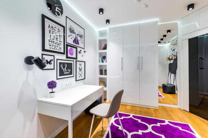 writing plastic table in the interior