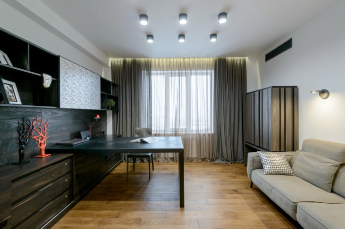 writing table in the interior of the living room