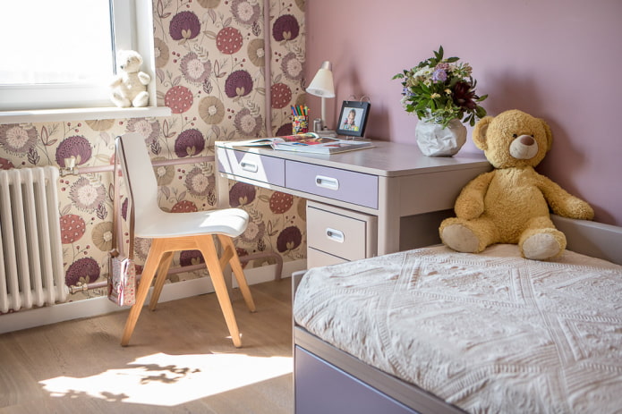 writing table in the interior of the nursery