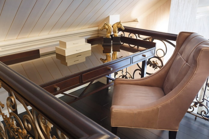 desk for writing with drawers in the interior
