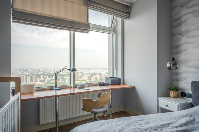 desk-window sill in the interior