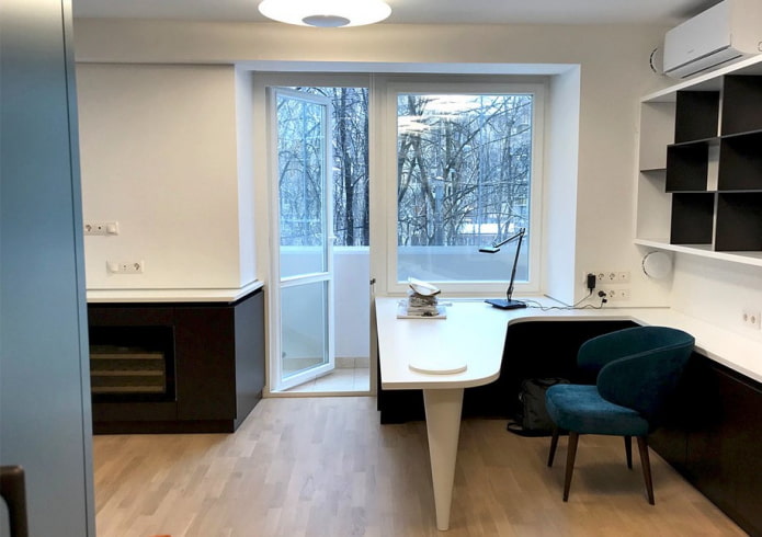 figured table for writing in the interior