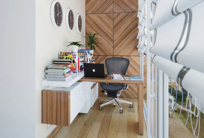 computer table on the loggia