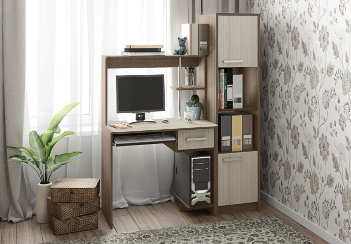 computer desk with pencil case