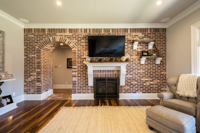 doorway decorated with brickwork