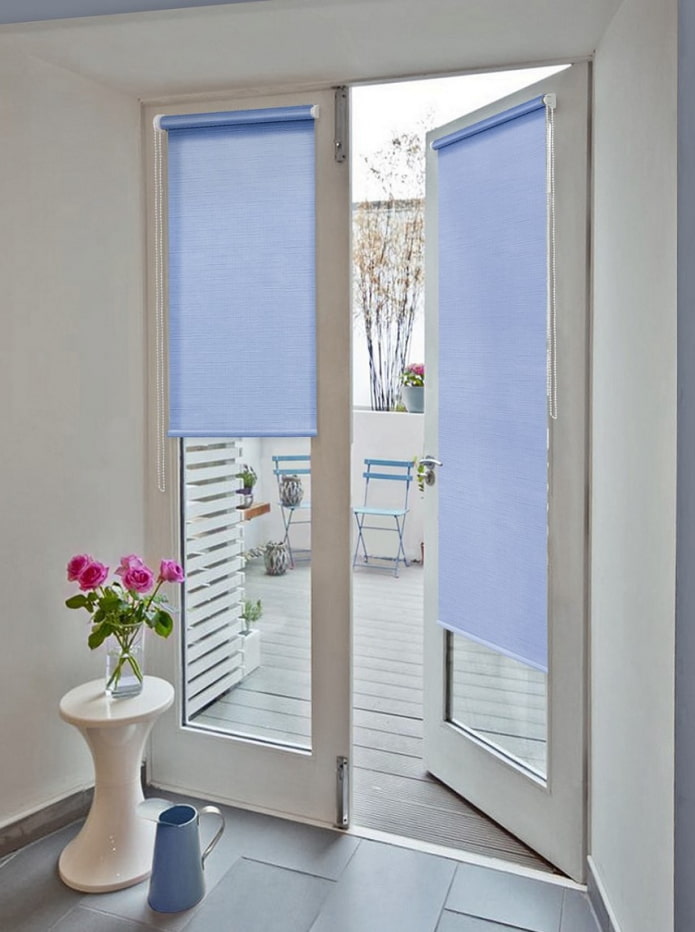 roller blinds on the door in the interior roller blinds on the door in the interior