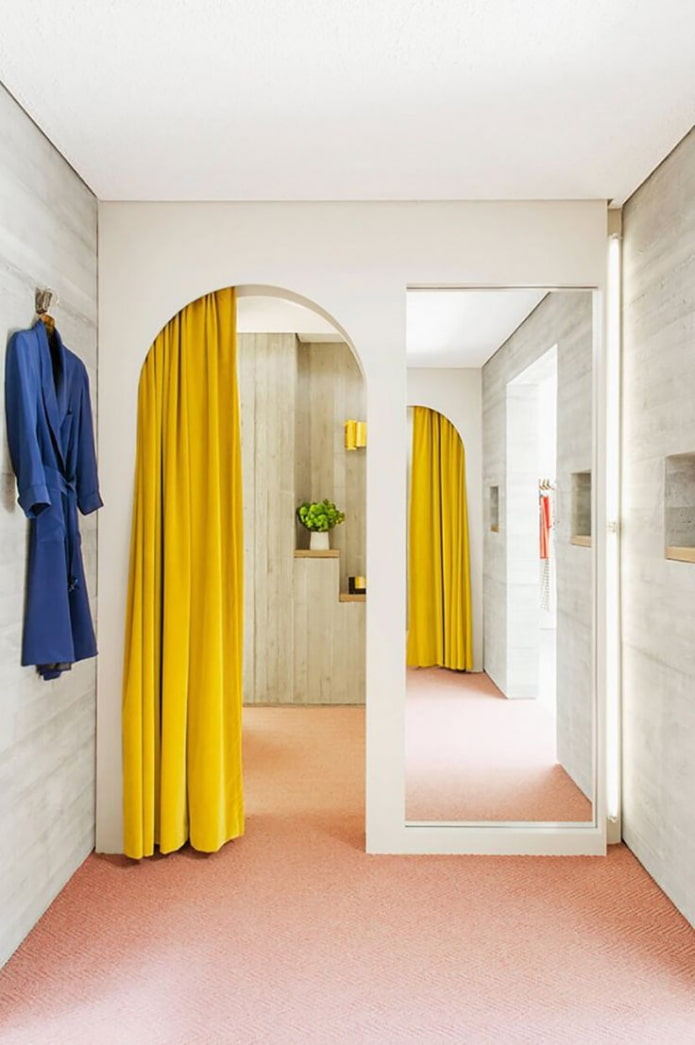 curtains on the door in the interior curtains on the door in the interior